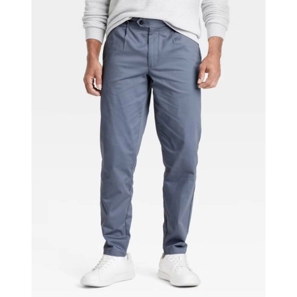 Men's Extended Tab Pleated Trousers 36X30 Gray New Goodfellow & Co.